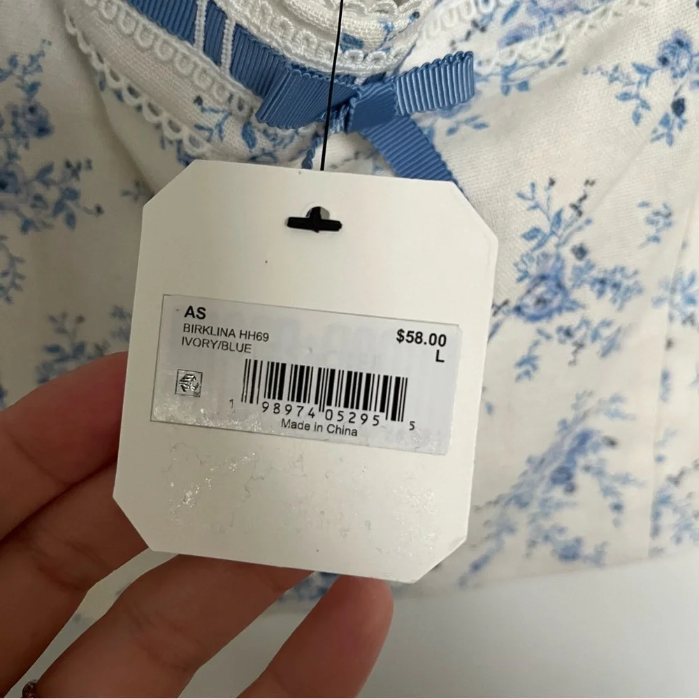 NEW Altar’d State Blue Floral Crop Top Size Large NWT - Picture 8 of 9